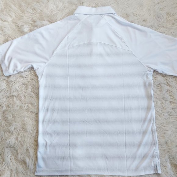 Elevate Sport Men's White Stripped 3 Buttons Short Sleeve Polo Shirt Size S - Picture 9 of 9